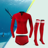 Maxbell Womens Wetsuit Diving Suit Thermal Stockings Front Zipper for Swimming S Size Red - Aladdin Shoppers