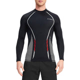 Maxbell Soft Men Swimsuit Tops Long Sleeve Swim Shirt Rashguard for Snorkeling Black L - Aladdin Shoppers