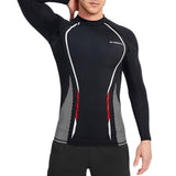 Maxbell Soft Men Swimsuit Tops Long Sleeve Swim Shirt Rashguard for Snorkeling Black L - Aladdin Shoppers