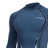 Maxbell Soft Men Swimsuit Tops Long Sleeve Swim Shirt Rashguard for Snorkeling Blue L - Aladdin Shoppers