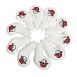 Maxbell 10Pcs PU Golf Iron Headcover Club Head Cover Animal Decorative White - Aladdin Shoppers