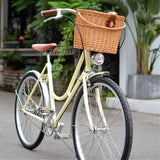 Maxbell Bike Front Basket Handcraft Accessories Storage Knitting with Lid Rattan Brown - Aladdin Shoppers