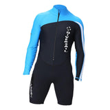 Maxbell Diving Suit Long Sleeve Front Zip for Water Sports Scuba Diving Snorkeling Black Blue 2XL - Aladdin Shoppers