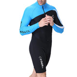 Maxbell Diving Suit Long Sleeve Front Zip for Water Sports Scuba Diving Snorkeling Black Blue 2XL - Aladdin Shoppers