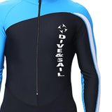 Maxbell Diving Suit Long Sleeve Front Zip for Water Sports Scuba Diving Snorkeling Black Blue 2XL - Aladdin Shoppers