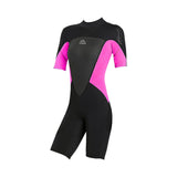 Maxbell Adults Wetsuit Scuba Diving Suit Short Sleeve for Canoeing Dive Surfing Women Pink XS - Aladdin Shoppers