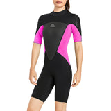 Maxbell Adults Wetsuit Scuba Diving Suit Short Sleeve for Canoeing Dive Surfing Women Pink XS - Aladdin Shoppers