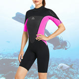 Maxbell Adults Wetsuit Scuba Diving Suit Short Sleeve for Canoeing Dive Surfing Women Pink XS - Aladdin Shoppers