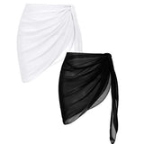 Maxbell 2xSummer Bikini Wraps Women's Beach Tie Wrap Skirt Solid Chiffon Cover Up