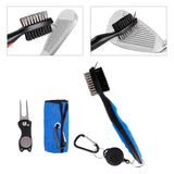 Maxbell Maxbell 3Pcs Golf Club Cleaning Kit Golf Bag Supplies Retractable Golf Cleaner Brush Blue