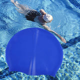Maxbell 2xPure Color Swimming Cap Silicone Swim Cap for Water Sports Sailing Long Hair Dark Blue