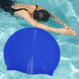 Maxbell 4xPure Color Swimming Cap Silicone Swim Cap for Water Sports Sailing Long Hair Dark Blue