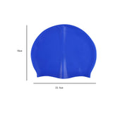 Maxbell 2xPure Color Swimming Cap Silicone Swim Cap for Water Sports Sailing Long Hair Dark Blue