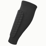 Soccer Shin Guards Football Leg Sleeves for Teens Adult Softball Volleyball black L