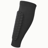 Soccer Shin Guards Football Leg Sleeves for Teens Adult Softball Volleyball black L