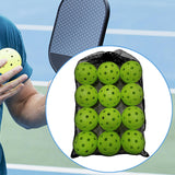 Maxbell 2x12 Pieces Pickleball Balls 74mm Standard Hollow Ball Accessories for Outdoor green