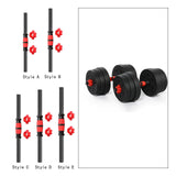 Maxbell 2xBarbell Bar Portable AntiSlip Grip Threaded Handles for Exercise Workout Gym 35cm