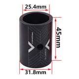 Maxbell 4xBike Handlebar Shim Spacer 25.4mm - 31.8mm Cycling Parts Bicycle Stem Gasket Black