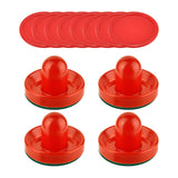 Maxbell 4 Air Hockey Pushers and 8 Pucks 2.5 inch Pucks for Family Game Tables Party Red