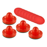 Maxbell 4 Air Hockey Pushers and 8 Pucks 2.5 inch Pucks for Family Game Tables Party Red