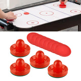 Maxbell 4 Air Hockey Pushers and 8 Pucks 2.5 inch Pucks for Family Game Tables Party Red