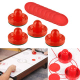 Maxbell 4 Air Hockey Pushers and 8 Pucks 2.5 inch Pucks for Family Game Tables Party Red