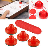 Maxbell 4 Air Hockey Pushers and 8 Pucks 2.5 inch Pucks for Family Game Tables Party Red