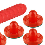 Maxbell 4 Air Hockey Pushers and 8 Pucks 2.5 inch Pucks for Family Game Tables Party Red