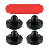 Maxbell 4 Air Hockey Pushers and 8 Pucks 2.5 inch Pucks for Family Game Tables Party Black