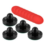 Maxbell 4 Air Hockey Pushers and 8 Pucks 2.5 inch Pucks for Family Game Tables Party Black