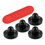 Maxbell 4 Air Hockey Pushers and 8 Pucks 2.5 inch Pucks for Family Game Tables Party Black