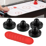 Maxbell 4 Air Hockey Pushers and 8 Pucks 2.5 inch Pucks for Family Game Tables Party Black