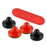 Maxbell 4 Air Hockey Pushers and 8 Pucks 2.5 inch Pucks for Family Game Tables Party Black and Red