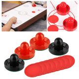 Maxbell 4 Air Hockey Pushers and 8 Pucks 2.5 inch Pucks for Family Game Tables Party Black and Red