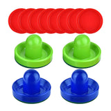 Maxbell 4 Air Hockey Pushers and 8 Pucks 2.5 inch Pucks for Family Game Tables Party Blue and Green