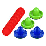 Maxbell 4 Air Hockey Pushers and 8 Pucks 2.5 inch Pucks for Family Game Tables Party Blue and Green