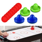 Maxbell 4 Air Hockey Pushers and 8 Pucks 2.5 inch Pucks for Family Game Tables Party Blue and Green