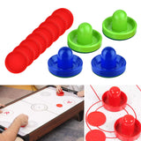 Maxbell 4 Air Hockey Pushers and 8 Pucks 2.5 inch Pucks for Family Game Tables Party Blue and Green