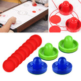 Maxbell 4 Air Hockey Pushers and 8 Pucks 2.5 inch Pucks for Family Game Tables Party Blue and Green