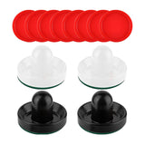 Maxbell 4 Air Hockey Pushers and 8 Pucks 2.5 inch Pucks for Family Game Tables Party Black and White