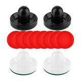 Maxbell 4 Air Hockey Pushers and 8 Pucks 2.5 inch Pucks for Family Game Tables Party Black and White