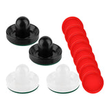 Maxbell 4 Air Hockey Pushers and 8 Pucks 2.5 inch Pucks for Family Game Tables Party Black and White