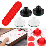 Maxbell 4 Air Hockey Pushers and 8 Pucks 2.5 inch Pucks for Family Game Tables Party Black and White