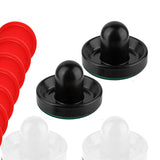 Maxbell 4 Air Hockey Pushers and 8 Pucks 2.5 inch Pucks for Family Game Tables Party Black and White