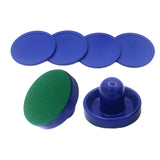 Maxbell 1 Set Mini Air Hockey Pushers and Air Hockey Pucks Small Size Hockey Paddles 2 Blue Pushers