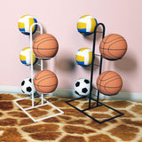 Maxbell Basketball Storage Shelf Home Freestanding Sports Organizer 5 Tier Ball Rack White