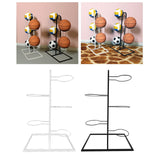 Maxbell Basketball Storage Shelf Home Freestanding Sports Organizer 5 Tier Ball Rack White