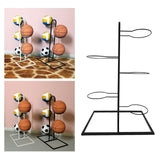 Maxbell Basketball Storage Shelf Home Freestanding Sports Organizer 5 Tier Ball Rack Black