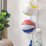 Maxbell Basketball Ball Storage Rack 2 Tier Basketball Football Stand for Basketball White