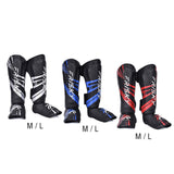 Maxbell Kickboxing Shin Guards Adults Shin Instep Pads for Sports Sparring Grappling M Red Black